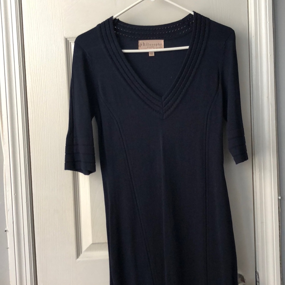 Blue knit Philosophy dress 3/4 sleeve